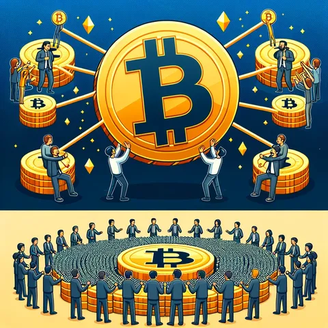 Bitcoin Mining Servers - 'Binance The Power of Teamwork'. The first image should depict cartoon miners connected in a network, symboli
