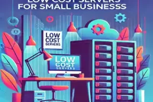 A modern illustration of 'Low Cost Servers for Small Businesses'webp